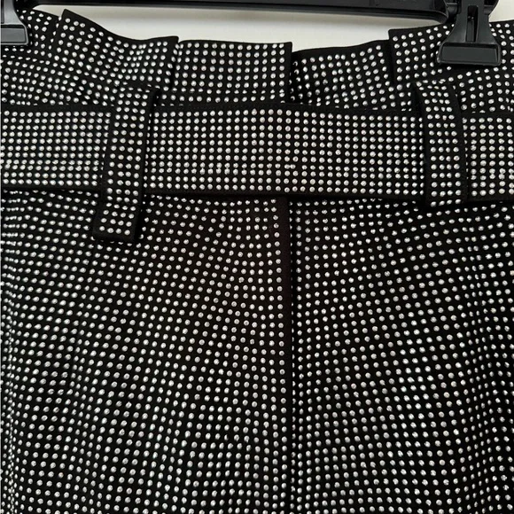 I.AM.GIA Arora Black Embellished Metallic Pleated Maxi Skirt with Belt Size M/8 - Picture 8 of 12